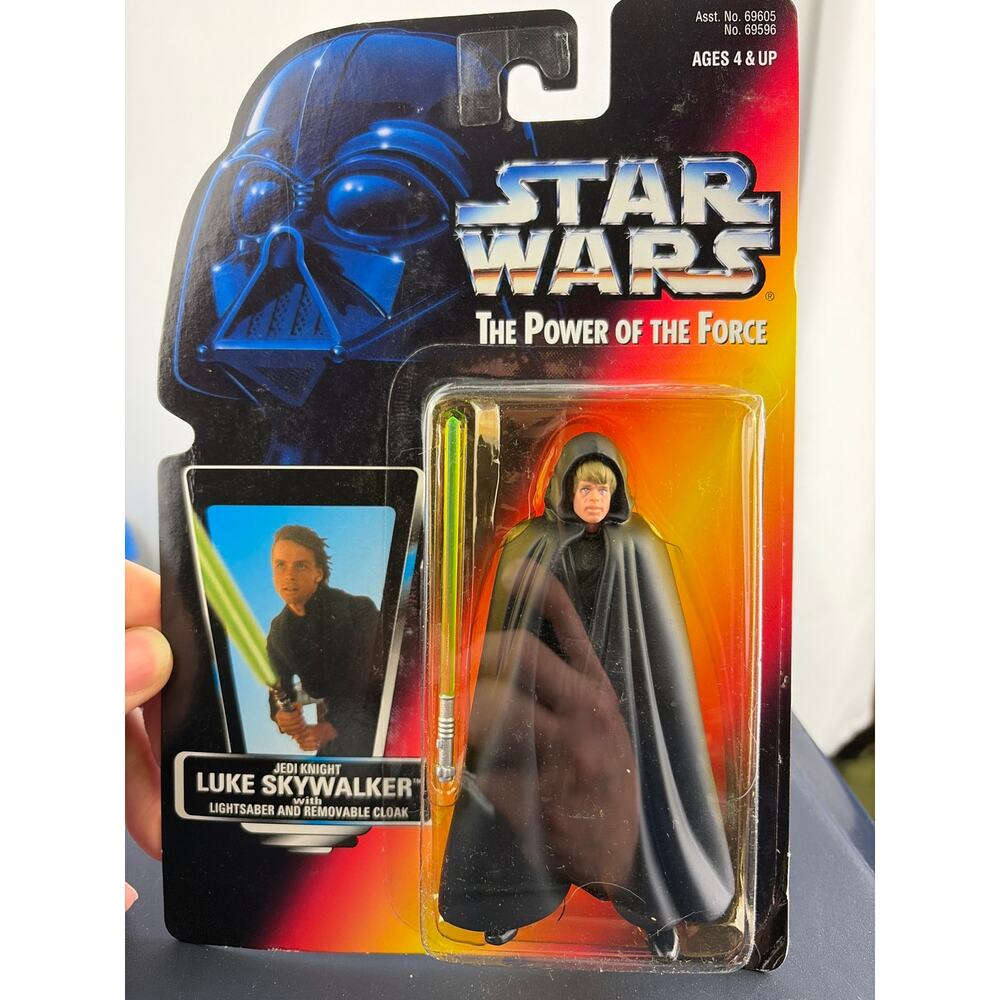 1996 Kenner Star Wars Power of the Force Luke Skywalker Jedi Knight MOC Red Card